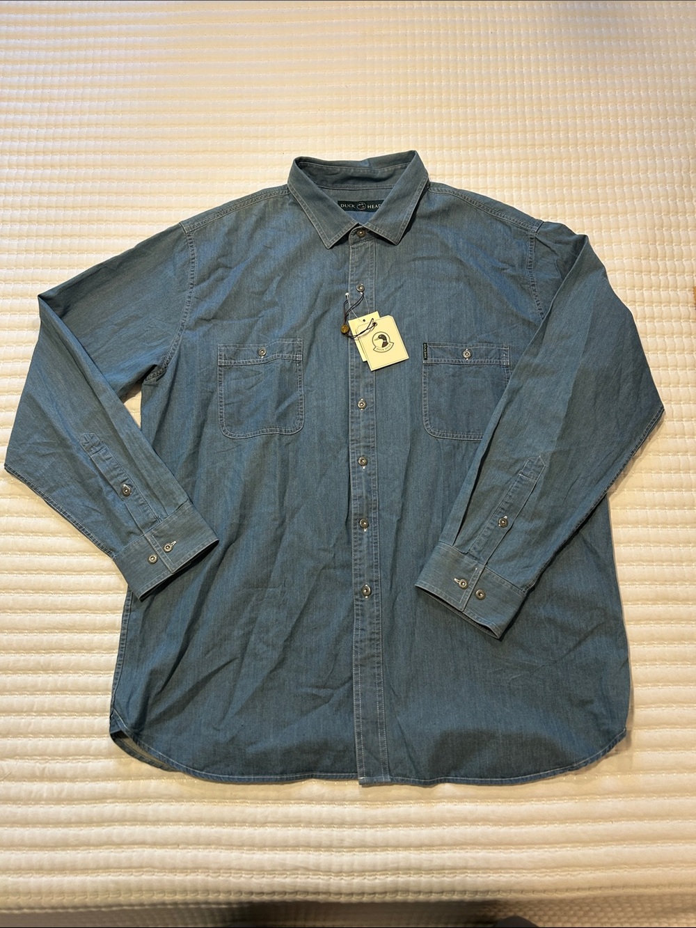 Duck Head Men's Denim Button-Down Shirt - Blue XXL
